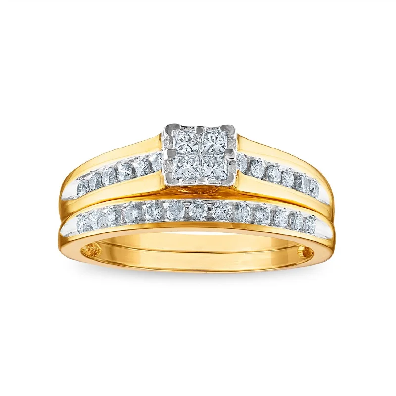 Discounted Jewelry For A Glamorous Look 1/2 CTW Diamond Bridal Set in 10KT Yellow Gold Discounted Jewelry For A Glamorous Look 1/2 CTW Diamond Bridal Set in 10KT Yellow Gold