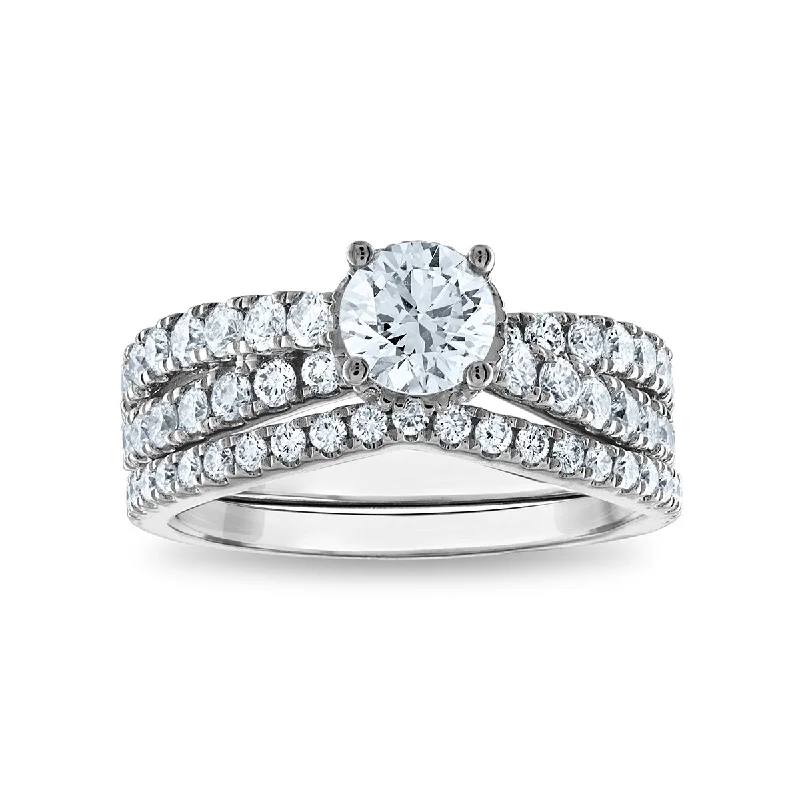 Luxury Jewelry At Unbeatable Discounts 1-3/4 CTW Lab Grown Diamond Bridal Set in 14KT White Gold Luxury Jewelry At Unbeatable Discounts 1-3/4 CTW Lab Grown Diamond Bridal Set in 14KT White Gold