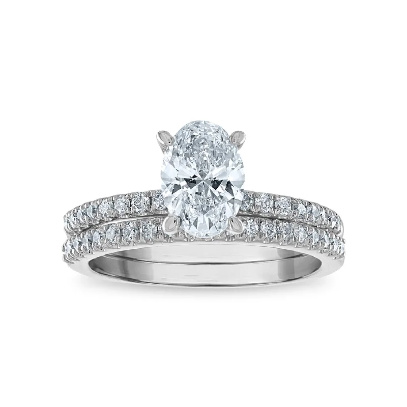 Luxury Jewelry Sale – Sparkle For Less 1-3/4 CTW Lab Grown Diamond Oval Shaped Bridal Set in 14KT White Gold Luxury Jewelry Sale – Sparkle For Less 1-3/4 CTW Lab Grown Diamond Oval Shaped Bridal Set in 14KT White Gold