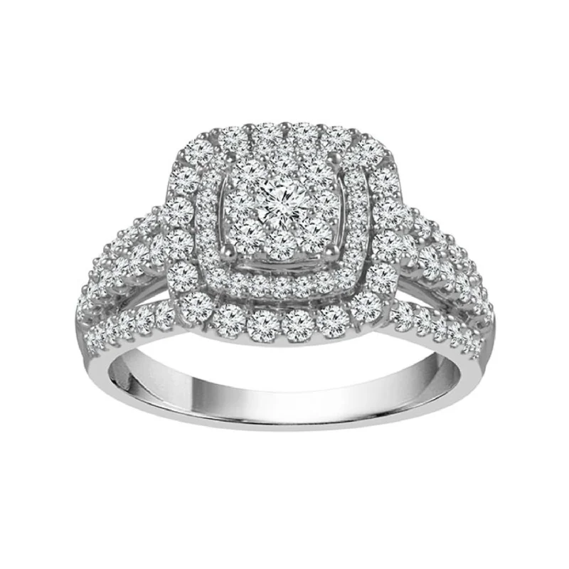 Your Dream Jewelry At Dream Prices 1 CTW Diamond Cluster Engagement Ring in 10KT White Gold