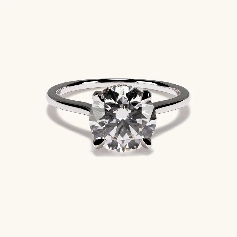 Classic And Modern Jewelry Styles On Sale 2.55 Round Lab Diamond Engagement Ring