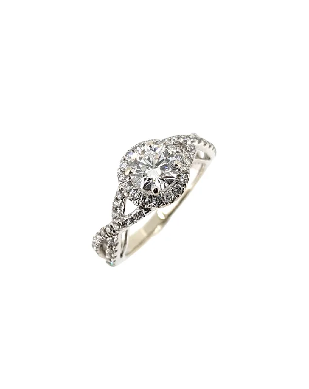 Premium Jewelry, Premium Discounts – Act Fast 3/4 CT F/VS2 Diamond Halo Engagement Ring in 14K White Gold Premium Jewelry, Premium Discounts – Act Fast 3/4 CT F/VS2 Diamond Halo Engagement Ring in 14K White Gold