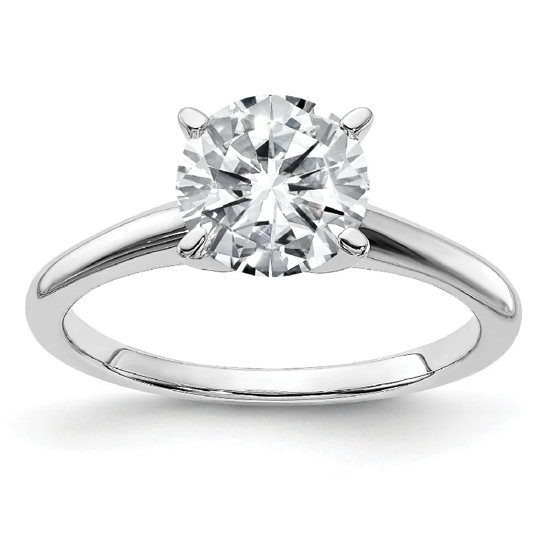 Big Discounts On Elegant Jewelry Collections 7.5MM Round Moissanite Solitaire Engagement Ring in 14KT White Gold; Size 5 Big Discounts On Elegant Jewelry Collections 7.5MM Round Moissanite Solitaire Engagement Ring in 14KT White Gold; Size 5