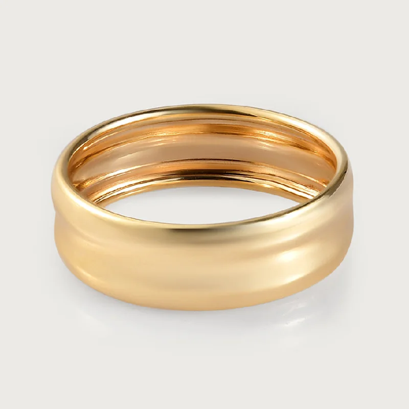 9K Gold 6mm Wide Band Ring