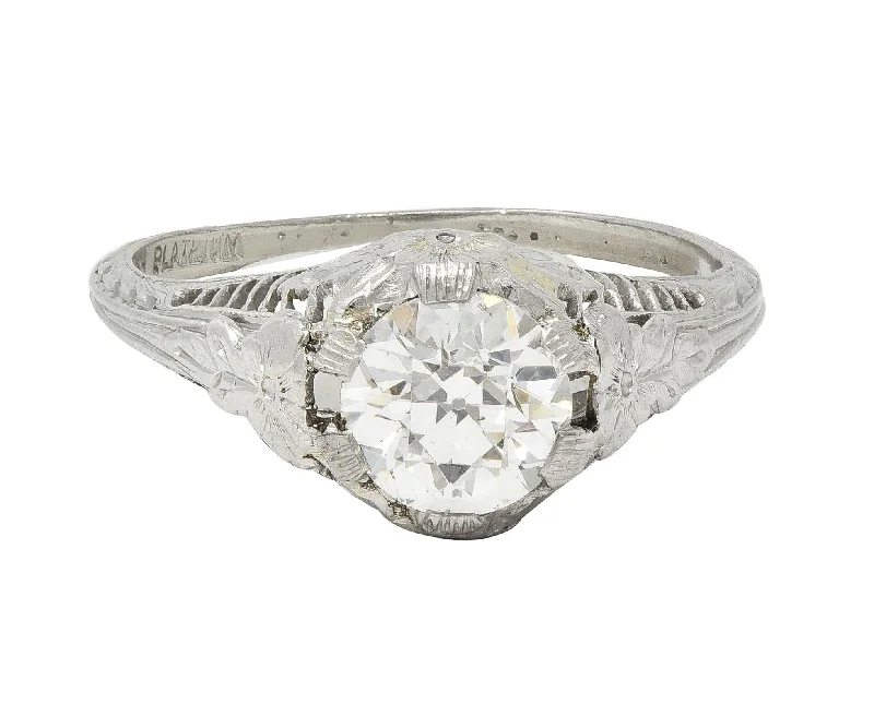 Elegant Jewelry Pieces At Unbelievable Prices Art Deco Old European Diamond Platinum Orange Blossom Vintage Engagement Ring Elegant Jewelry Pieces At Unbelievable Prices Art Deco Old European Diamond Platinum Orange Blossom Vintage Engagement Ring