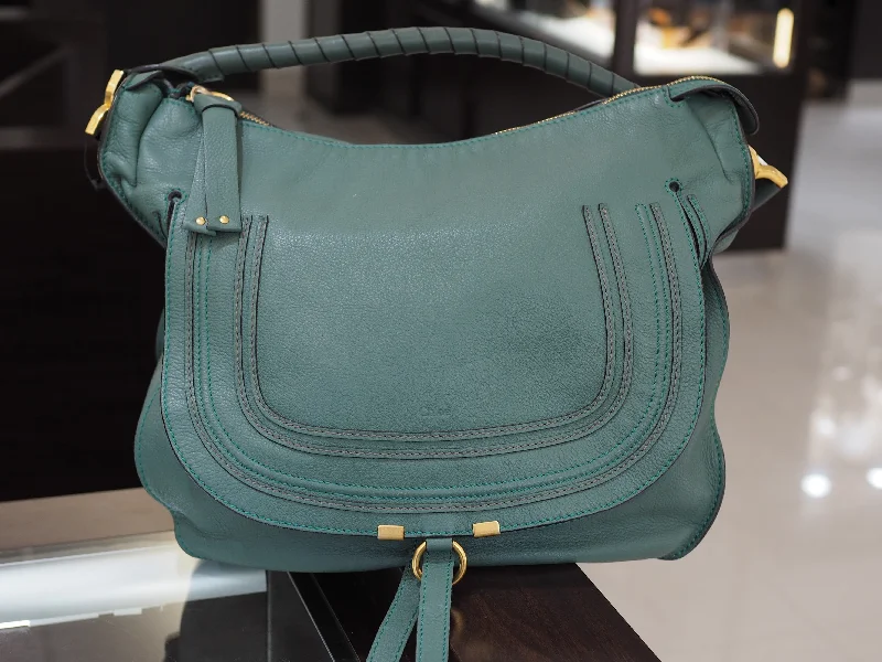 Romantic Heart-Shaped Jewelry For Special Gifts Chloe Green Leather Large Hobo Bag