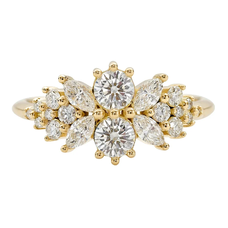 Unmissable Deals On Handmade Jewelry Collections Cluster Engagement Ring with Round Diamonds - Flora Unmissable Deals On Handmade Jewelry Collections Cluster Engagement Ring with Round Diamonds - Flora