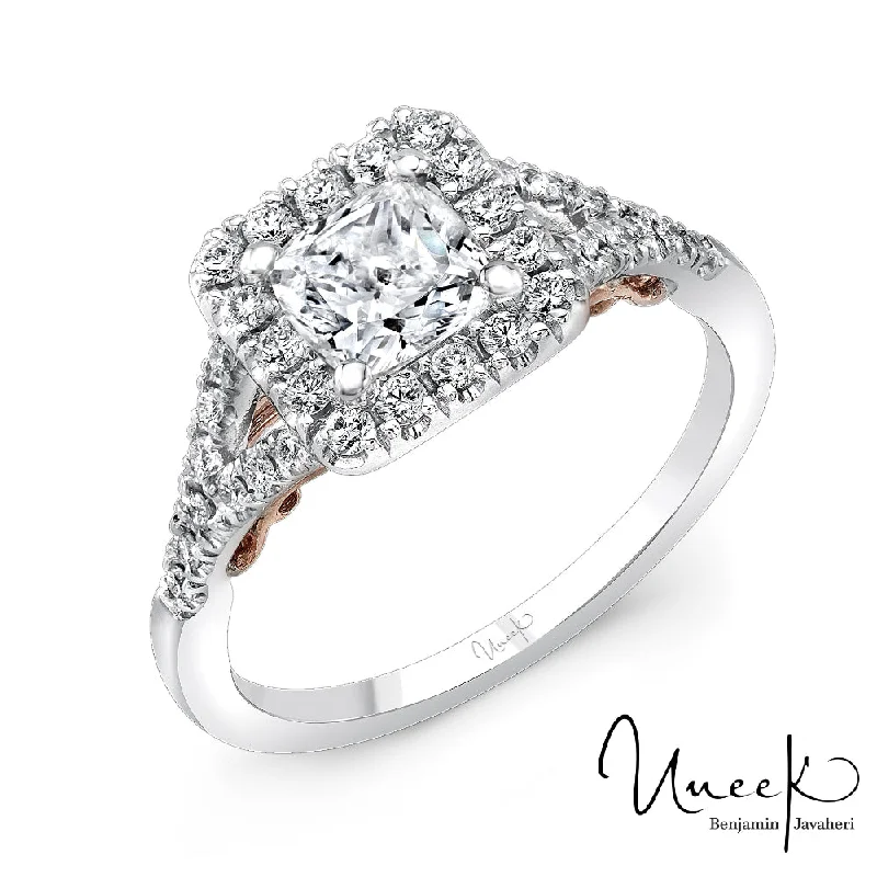 Clearance Sale On High-End Jewelry Collections Uneek 14k White/Rose Gold Halo Engagement Ring Clearance Sale On High-End Jewelry Collections Uneek 14k White/Rose Gold Halo Engagement Ring