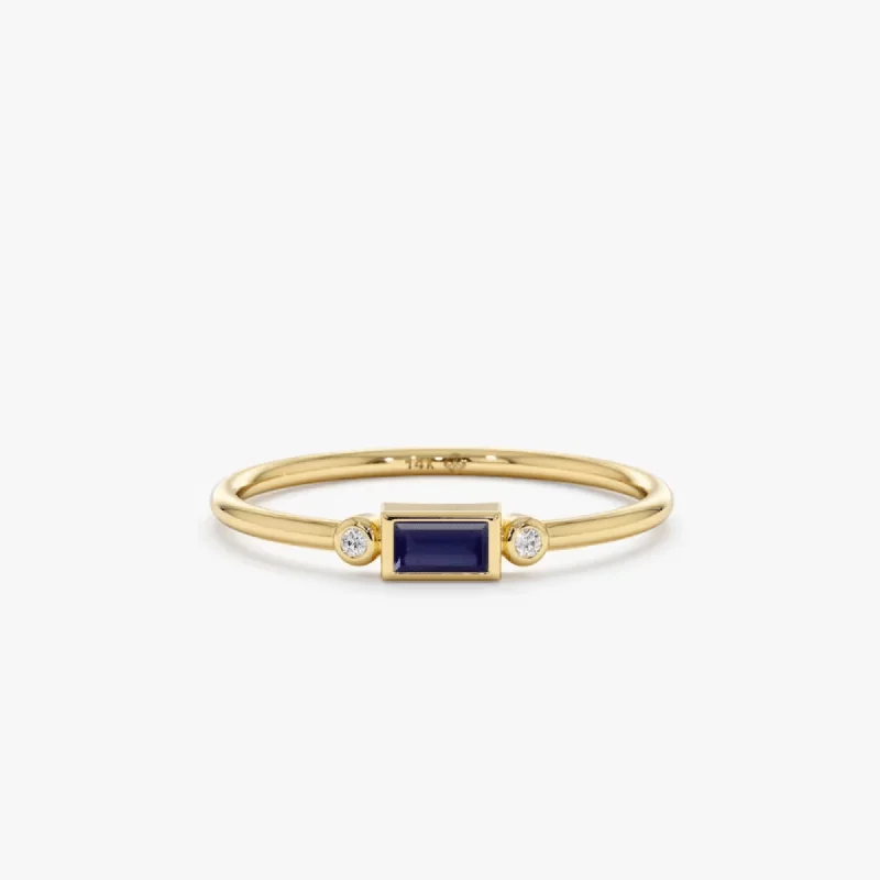 Special Offers On Handcrafted And Designer Jewelry Diamond and Baguette Sapphire Ring, Amelia Special Offers On Handcrafted And Designer Jewelry Diamond and Baguette Sapphire Ring, Amelia