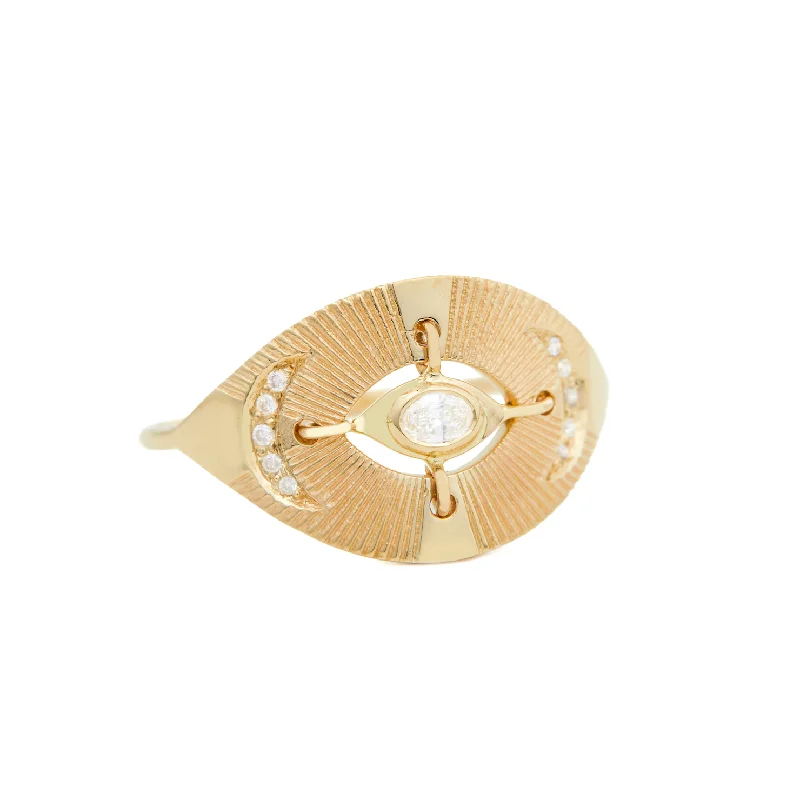 Grab Stylish Jewelry Before The Sale Ends DIAMONDS EYE & MOON RING