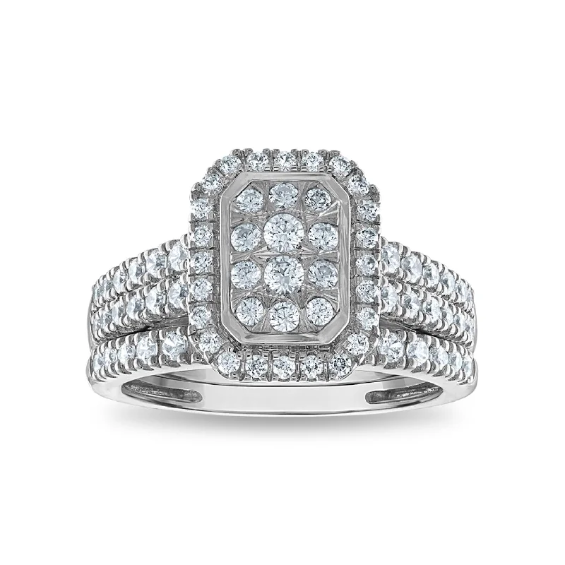 Exclusive Jewelry Sale – Limited-Time Discounts EcoLove 1 CTW Lab Grown Diamond Halo Bridal Set in 10KT White Gold Exclusive Jewelry Sale – Limited-Time Discounts EcoLove 1 CTW Lab Grown Diamond Halo Bridal Set in 10KT White Gold