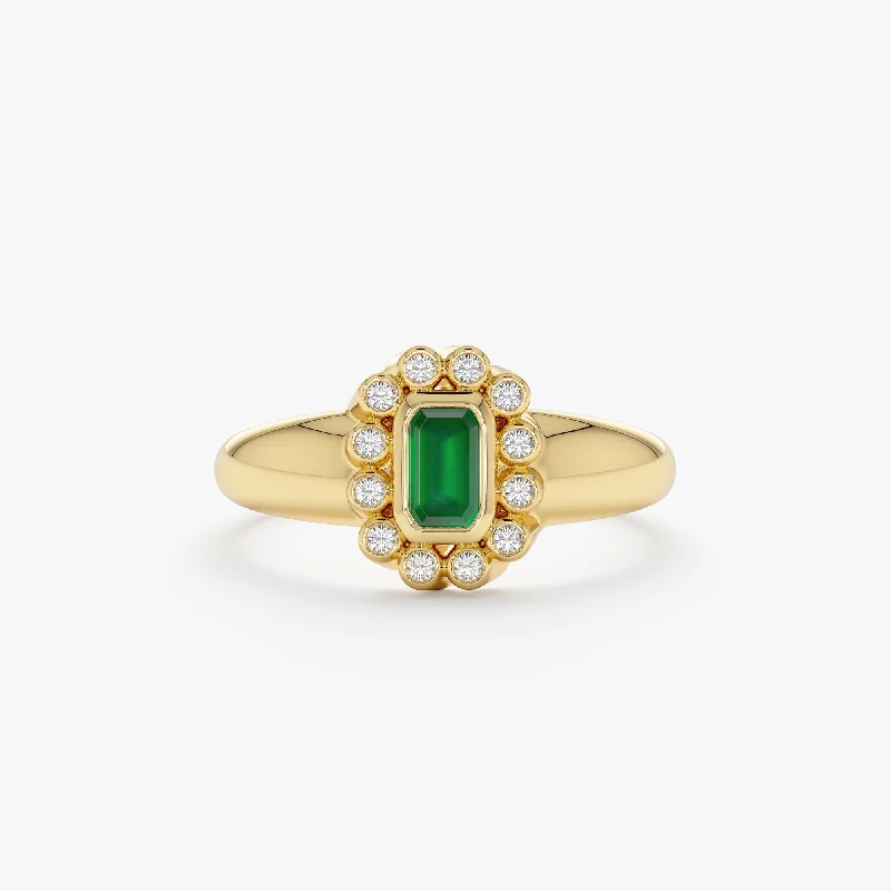 Elegant Jewelry, Affordable Luxury – Shop Now Emerald and Diamond Vintage Ring, Florence Elegant Jewelry, Affordable Luxury – Shop Now Emerald and Diamond Vintage Ring, Florence