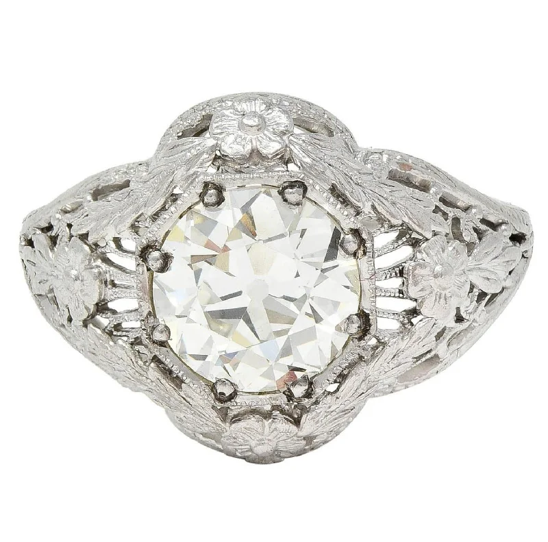 Exclusive Jewelry Bundles At Discounted Rates Felger Inc. Art Deco 1.35 CTW Diamond 18 Karat White Gold Floral Vintage Engagement Ring Exclusive Jewelry Bundles At Discounted Rates Felger Inc. Art Deco 1.35 CTW Diamond 18 Karat White Gold Floral Vintage Engagement Ring