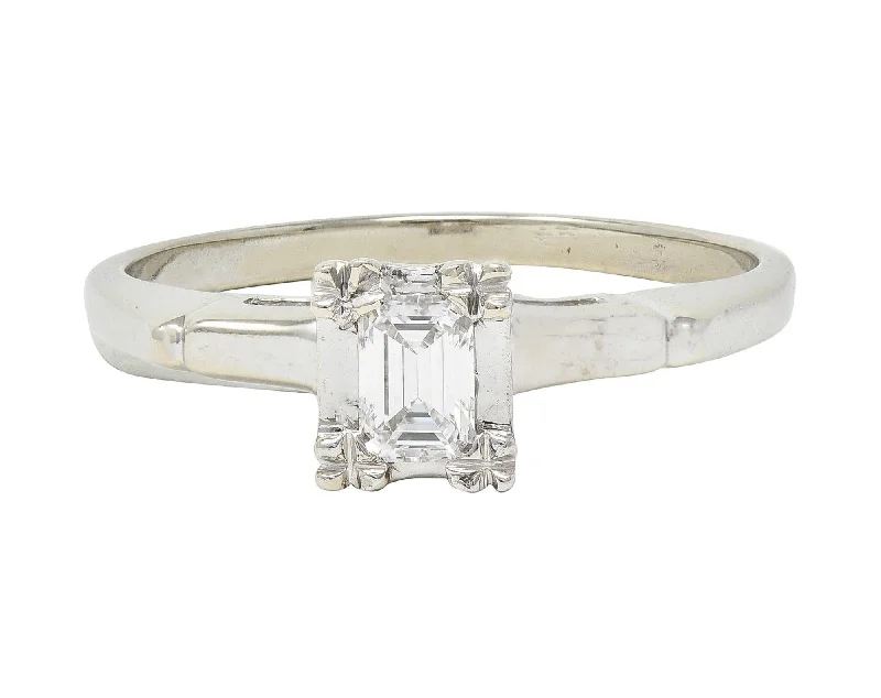 Grab Exquisite Jewelry At The Lowest Prices Mid-Century 0.25 CTW Emerald Cut Platinum 14 Karat White Gold Solitaire Engagement Ring Grab Exquisite Jewelry At The Lowest Prices Mid-Century 0.25 CTW Emerald Cut Platinum 14 Karat White Gold Solitaire Engagement Ring
