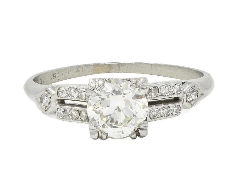 Unmissable Jewelry Clearance – Final Reductions Mid-Century 0.80 CTW Old European Diamond Platinum Heart Vintage Engagement Ring Unmissable Jewelry Clearance – Final Reductions Mid-Century 0.80 CTW Old European Diamond Platinum Heart Vintage Engagement Ring