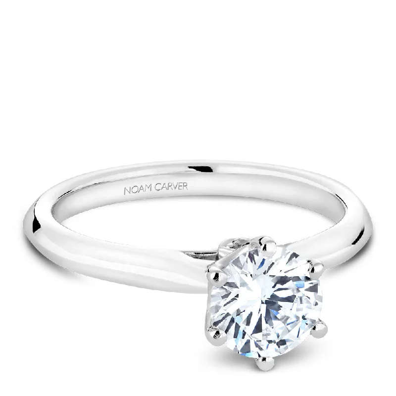 Shop Trending Jewelry With Exclusive Savings Noam Carver Classic Solitaire Engagement Ring with Diamond Detail Setting B143-17A Shop Trending Jewelry With Exclusive Savings Noam Carver Classic Solitaire Engagement Ring with Diamond Detail Setting B143-17A