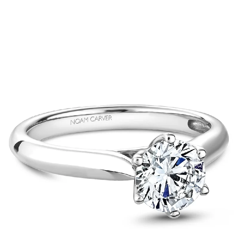 Flash Sale On Stunning Jewelry – Don't Miss Out Noam Carver Classic Solitaire Engagement Ring with Diamond Detail Setting B200-01A Flash Sale On Stunning Jewelry – Don't Miss Out Noam Carver Classic Solitaire Engagement Ring with Diamond Detail Setting B200-01A