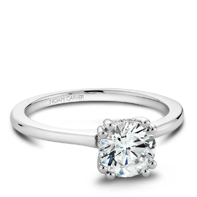 Shop Fine Jewelry With Exclusive Savings Noam Carver Solitaire Engagament Ring with Diamond Peek-A-Boo Halo B004-04A Shop Fine Jewelry With Exclusive Savings Noam Carver Solitaire Engagament Ring with Diamond Peek-A-Boo Halo B004-04A