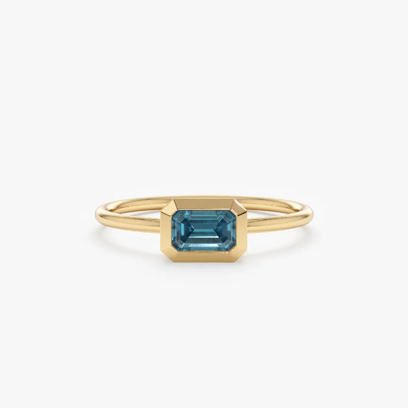 High-Quality Jewelry At A Fraction Of The Cost Octagon Blue Topaz Ring, Luisa
