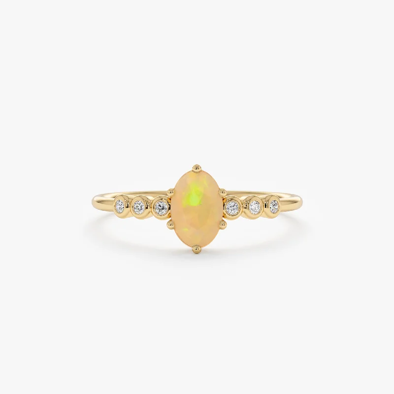 Timeless Beauty, Unbeatable Deals – Jewelry Sale On Opal and Diamond Engagement Ring, Genevieve Timeless Beauty, Unbeatable Deals – Jewelry Sale On Opal and Diamond Engagement Ring, Genevieve