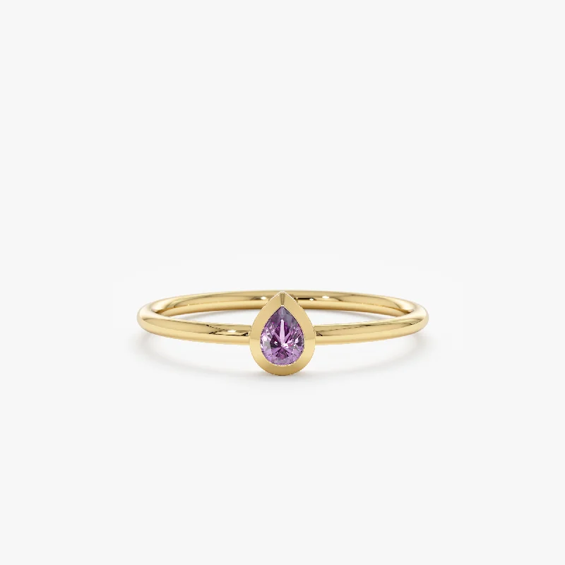 Chic And Stylish Jewelry At Exclusive Prices Pear Cut Amethyst Ring, Jessie