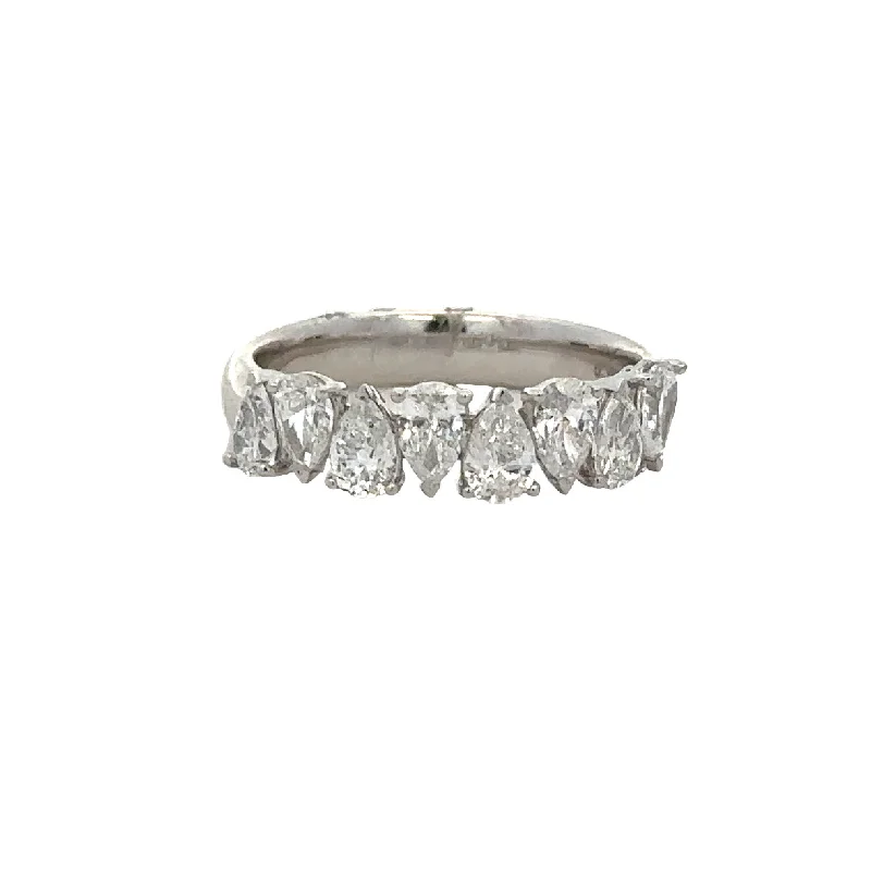 Timeless Elegance At Unbelievable Discounts Pear Cut Diamond Band in White Gold
