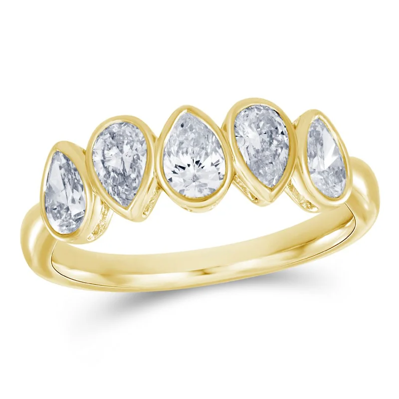 Luxury Jewelry Now At Special Promotional Rates Pear Shape Diamond Band in Yellow Gold Luxury Jewelry Now At Special Promotional Rates Pear Shape Diamond Band in Yellow Gold