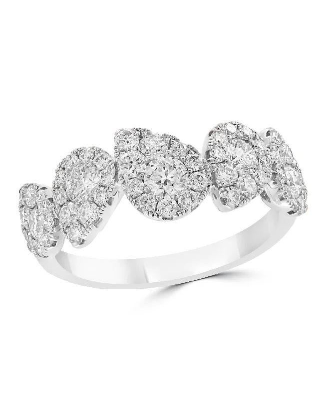 Grab Your Dream Jewelry At The Lowest Prices Pear Shape Diamond Cluster Band in White Gold Grab Your Dream Jewelry At The Lowest Prices Pear Shape Diamond Cluster Band in White Gold