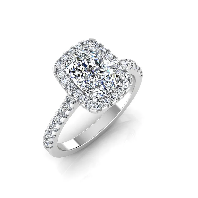 Timeless Jewelry At Special Discount Rates Rectangular Cushion Moissanite Halo Engagement Ring