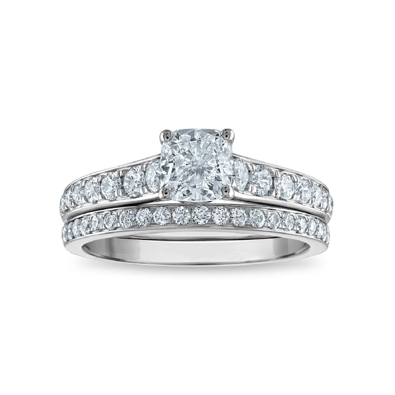 Shop Dazzling Jewelry At The Best Prices Signature 1-5/8 CTW Diamond Classic Bridal Set Ring in 14KT White Gold Shop Dazzling Jewelry At The Best Prices Signature 1-5/8 CTW Diamond Classic Bridal Set Ring in 14KT White Gold
