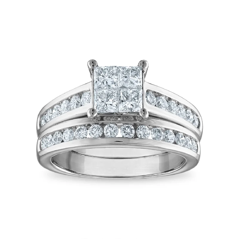 Premium Jewelry Now Available At Special Discounts Signature EcoLove 1-1/2 CTW Lab Grown Diamond Bridal Set Ring in 14KT White Gold Premium Jewelry Now Available At Special Discounts Signature EcoLove 1-1/2 CTW Lab Grown Diamond Bridal Set Ring in 14KT White Gold