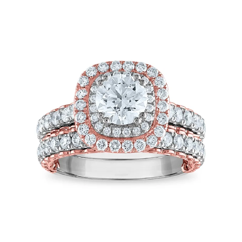 Exclusive Jewelry Sale – Grab Timeless Pieces Now Signature EcoLove 2 CTW Lab Grown Diamond Halo Bridal Set Ring in 14KT White and Rose Gold Exclusive Jewelry Sale – Grab Timeless Pieces Now Signature EcoLove 2 CTW Lab Grown Diamond Halo Bridal Set Ring in 14KT White and Rose Gold
