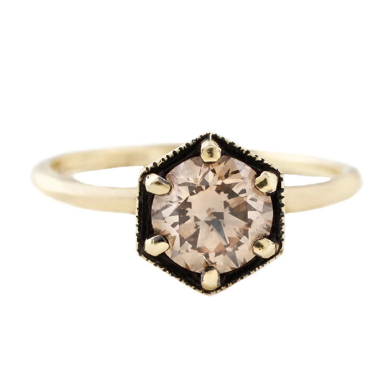Unique Jewelry Designs Now At Discounted Rates Brown Diamond Hexagon, 1ct