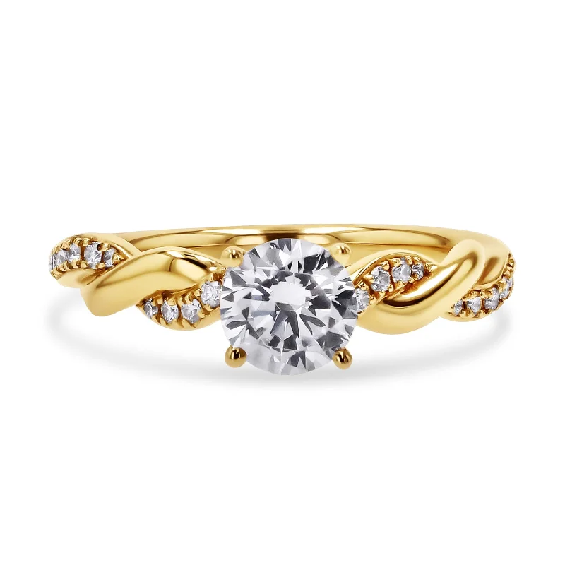 Personalized Engraved Jewelry For Meaningful Gifts Alternating Braided Twist Engagement Ring