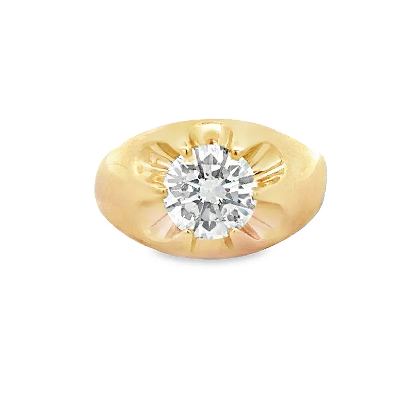 Vintage 1.28 ct. Round Brilliant Cut Diamond Buttercup Ring