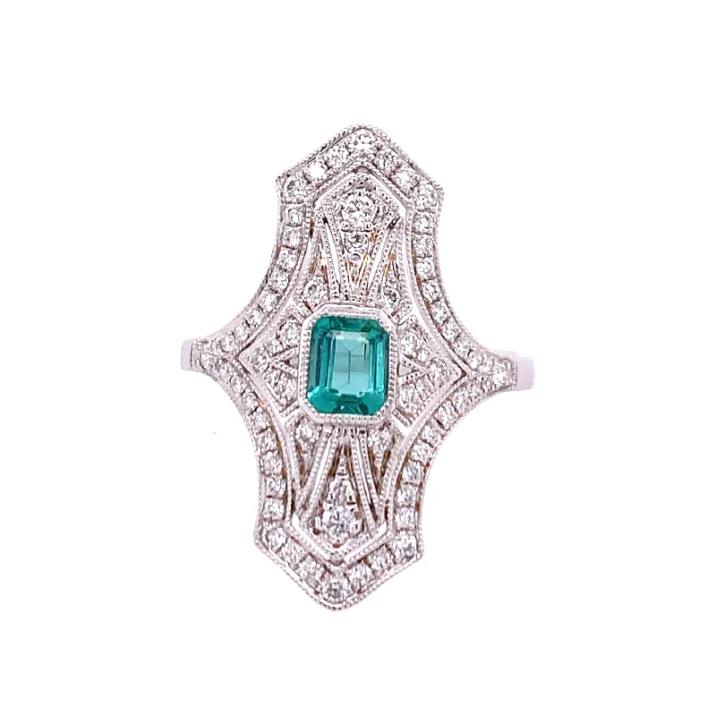 Limited-Time Jewelry Discounts – Shine Without The Splurge Vintage Inspired Emerald and Diamond Ring in White Gold Limited-Time Jewelry Discounts – Shine Without The Splurge Vintage Inspired Emerald and Diamond Ring in White Gold