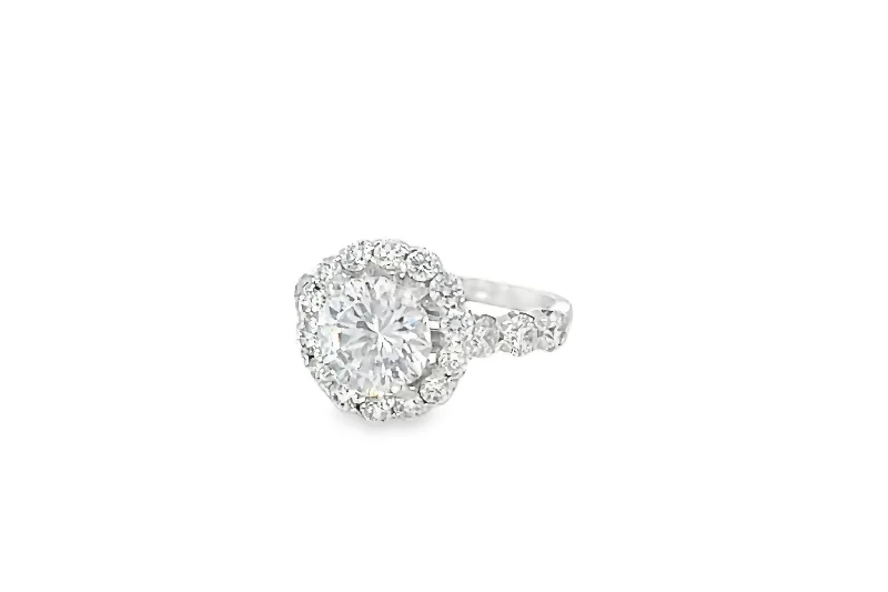 Christopher Designs Polished Halo Diamond Engagement Semi-Mount Ring