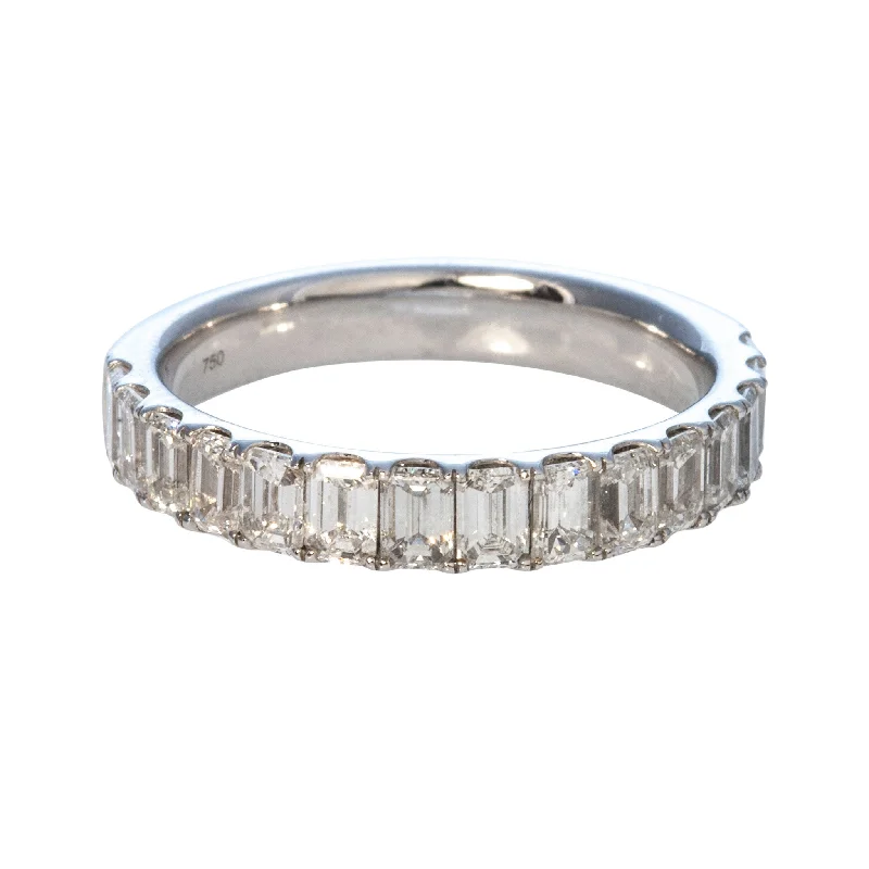 Personalized Jewelry Sale – Unique Gifts At Low Prices 1.65ct Emerald-Cut Diamond 18K White Gold Halfway Band