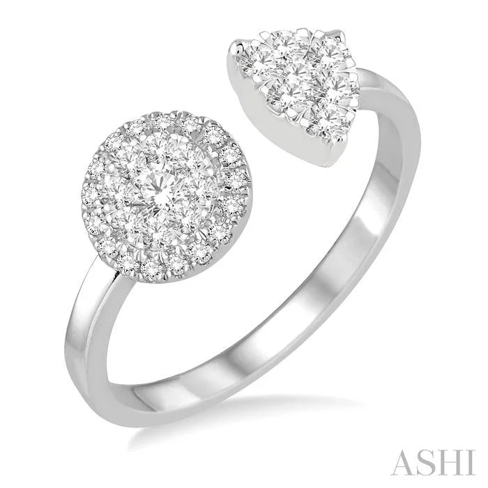 Shop Trending Jewelry With Exclusive Savings 2 STONE HALO LOVEBRIGHT DIAMOND FASHION OPEN RING Shop Trending Jewelry With Exclusive Savings 2 STONE HALO LOVEBRIGHT DIAMOND FASHION OPEN RING