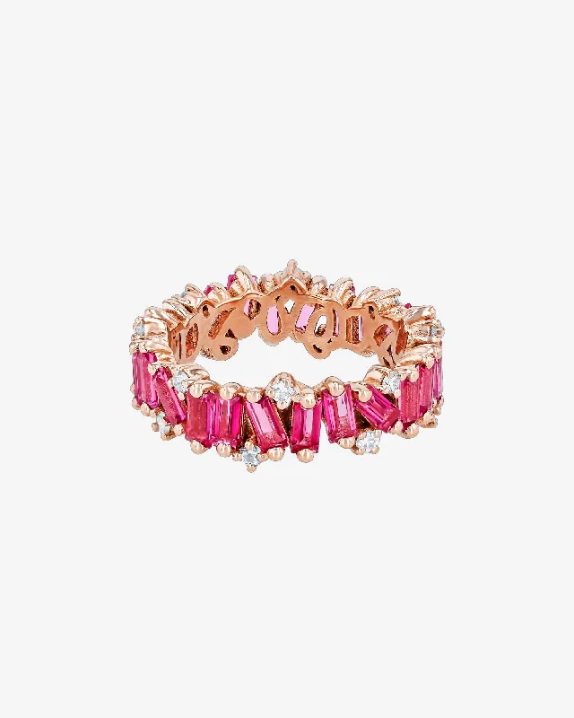 Amalfi Burst Pink Topaz Eternity Band