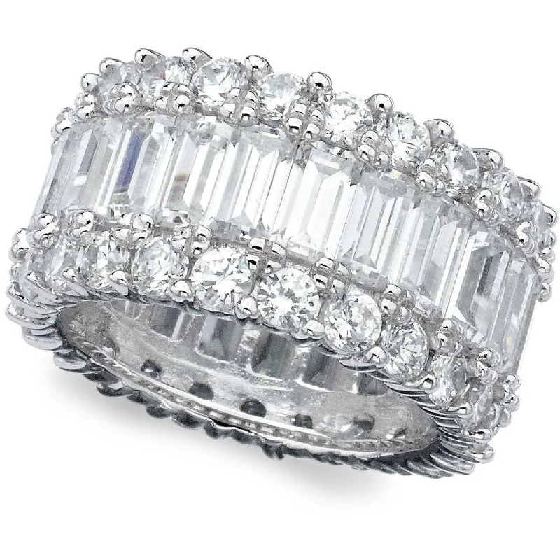 Get The Best Deals On Timeless Jewelry Pieces Crislu  Baguette Eternity Band  Finished in Platinum Finish