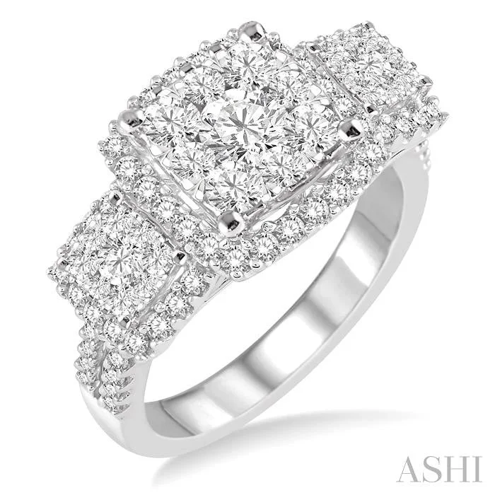 Flash Sale On Stunning Jewelry – Don't Miss Out CUSHION SHAPE PAST PRESENT & FUTURE HALO LOVEBRIGHT DIAMOND ENGAGEMENT RING