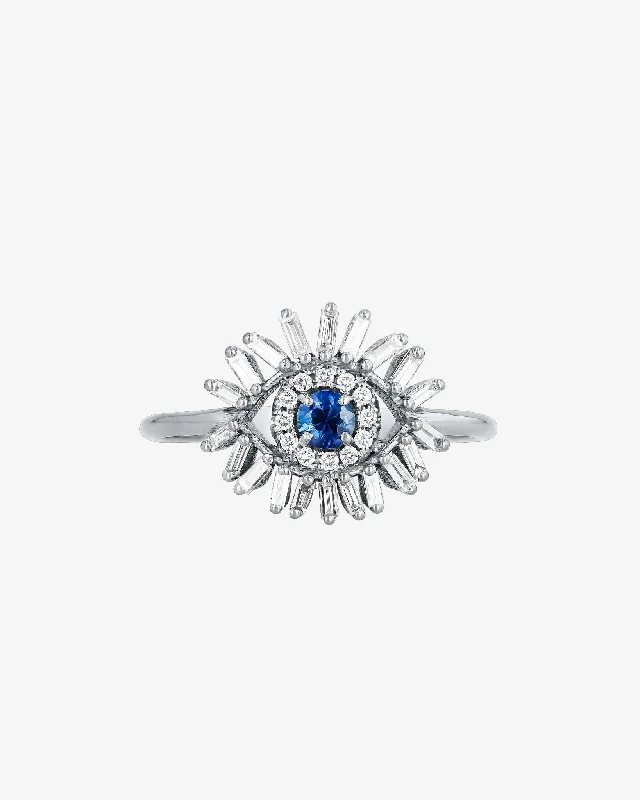 Evil Eye Mini Dark Blue Sapphire Ring