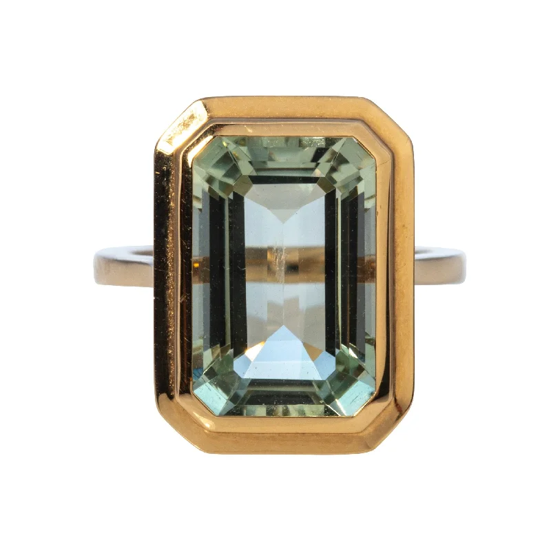 Elegant Designs, Unbeatable Discounts – Shop Jewelry Now Goshwara Emerald-Cut Prasiolite 18K Gold Ring