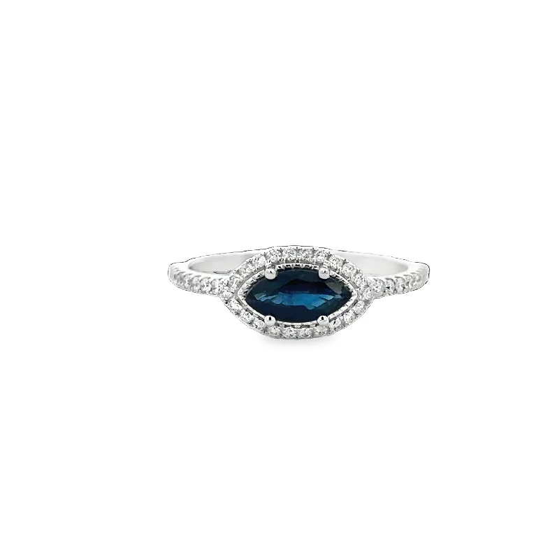 Grab Your Favorite Jewelry At The Lowest Prices Marquise and Diamond Ring in White Gold