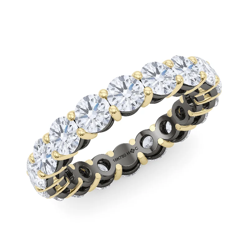 Mixed Metal Round Cut Eternity Band