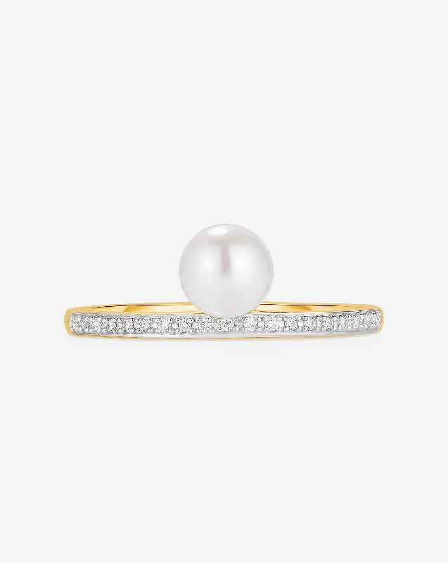 Fashion-Forward Jewelry At Incredible Prices Pearl + Pavé Diamond Ring