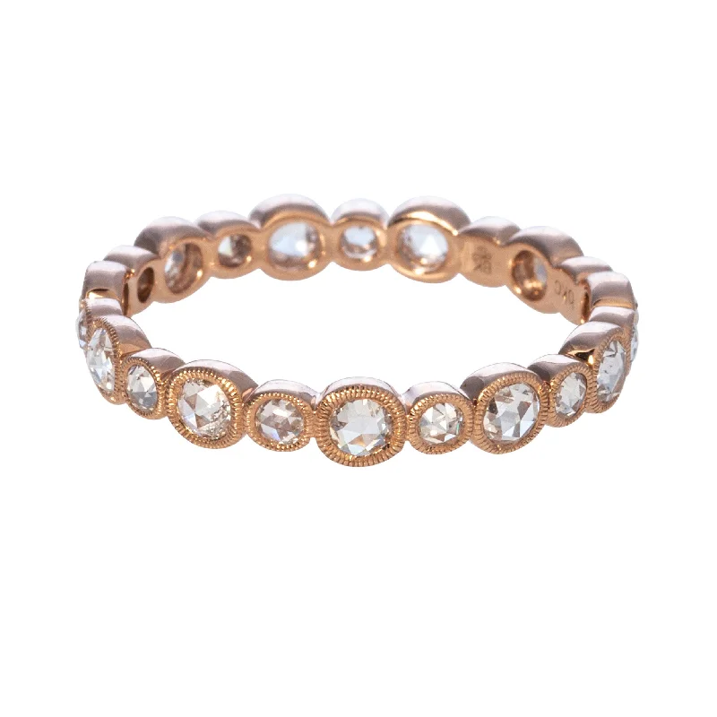 Don't Miss These Dazzling Jewelry Discounts Rose-Cut Diamond Bezel Eternity 18K Rose Gold Band