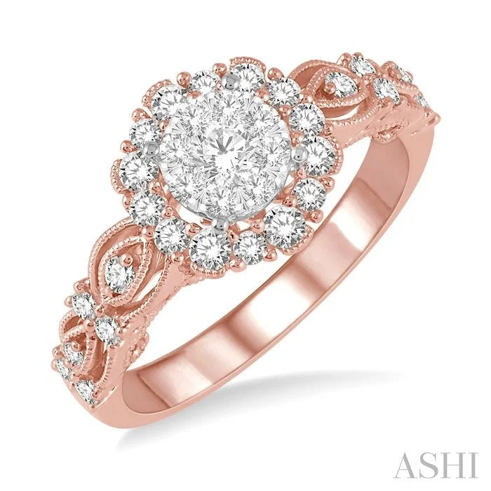 Shine In Style – Shop Jewelry Discounts Today ROUND SHAPE HALO LOVEBRIGHT DIAMOND ENGAGEMENT RING