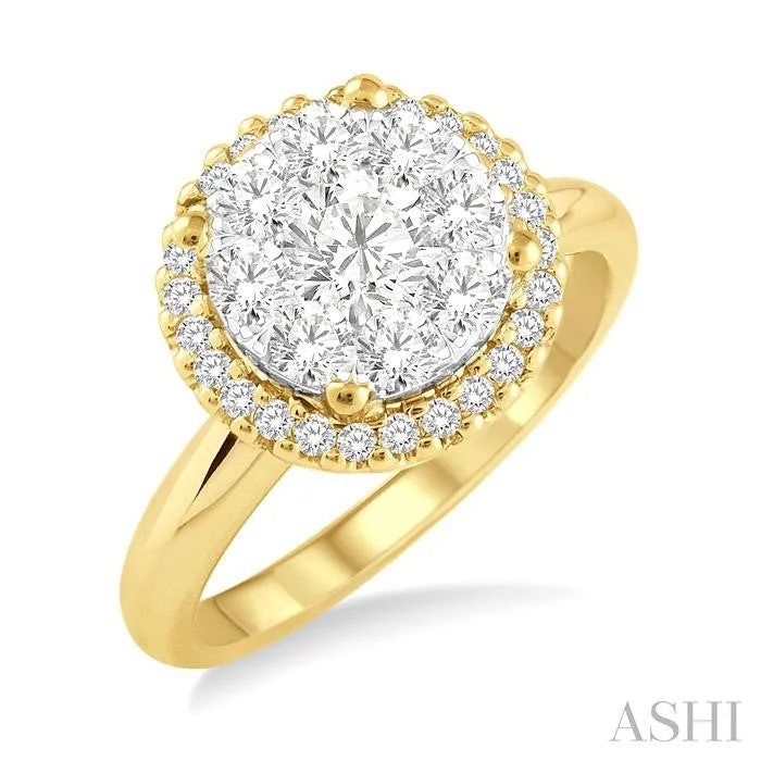 Affordable Luxury Jewelry – Style At A Great Price ROUND SHAPE HALO LOVEBRIGHT ESSENTIAL DIAMOND ENGAGEMENT RING